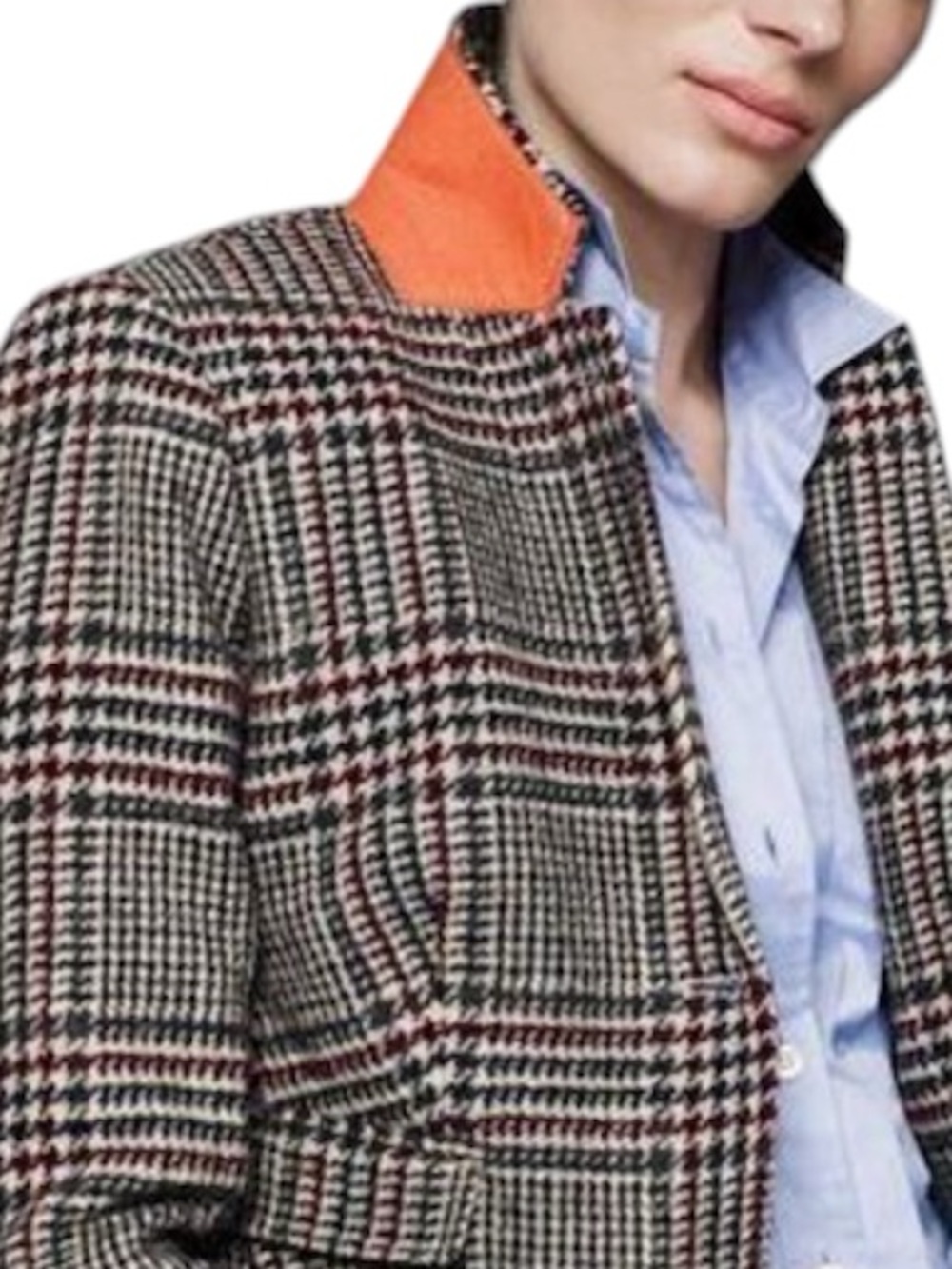 J Crew Schoolboy Wool Houndstooth Plaid Blazer Tan Gray Academia Equestrian Sz 4
